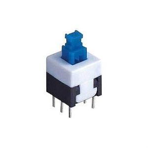 Tactile Push Button On-Off Switch 8x8mm 6 Bacaklı Kilitli - Mavi